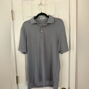 Peter Millar Men’s Summer Comfort Blue and White Striped Polo size small